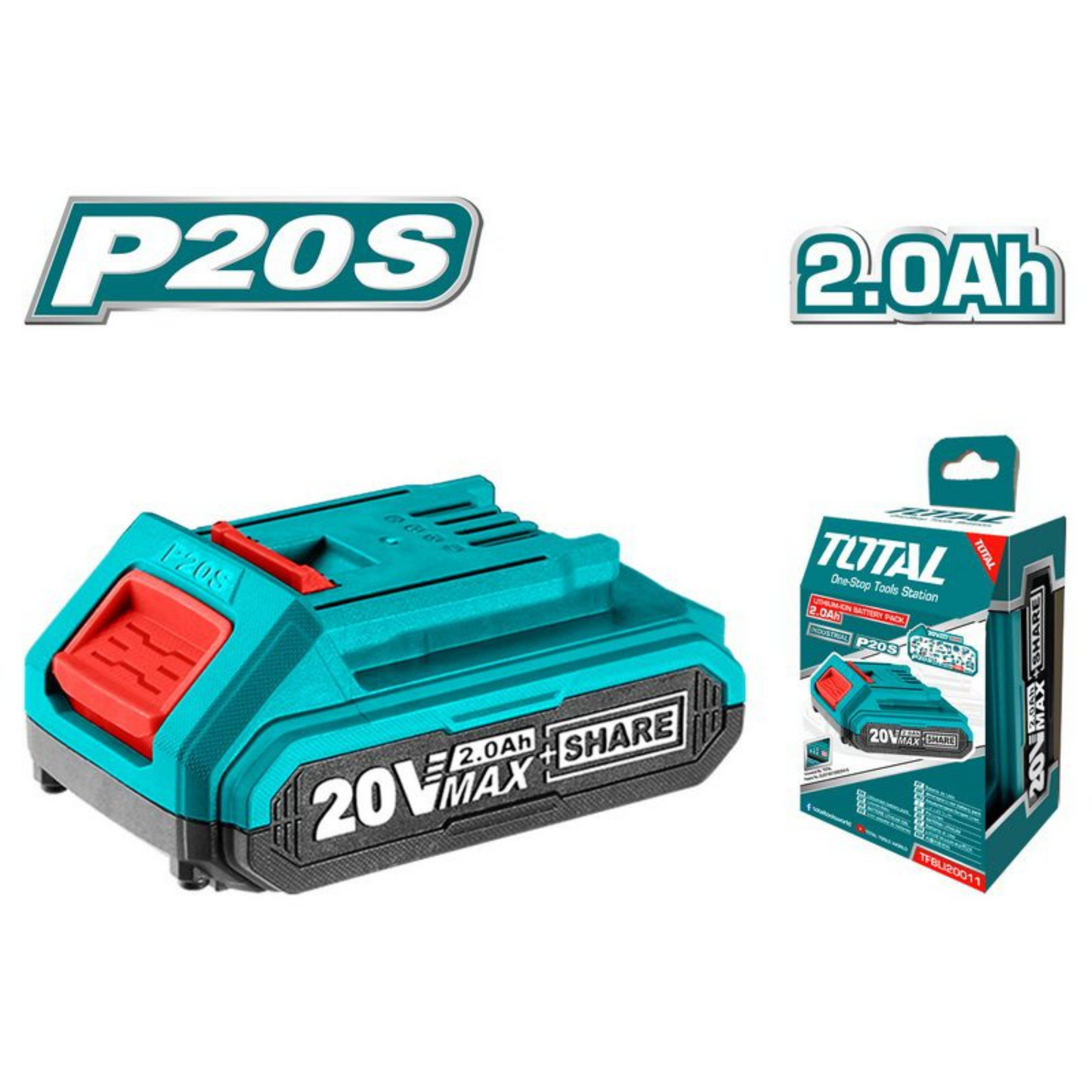 Bateria Litio-ION 20V 2.0 AH P20S (TFBLI20011)- TOTAL