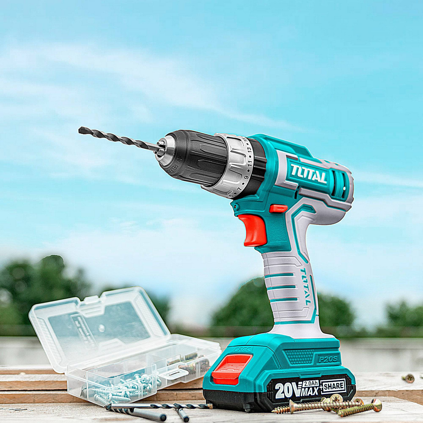 Taladro Inalámbrico 3/8 M/Metálico 10MM 20V Litio- TOTAL