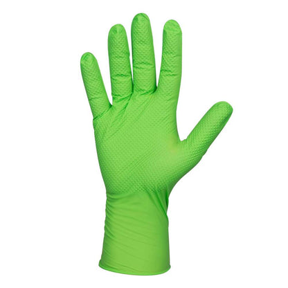 Guantes de nitrilo texturizado verde profesional 8gr (50 UNIDADES)- TOPSAFE