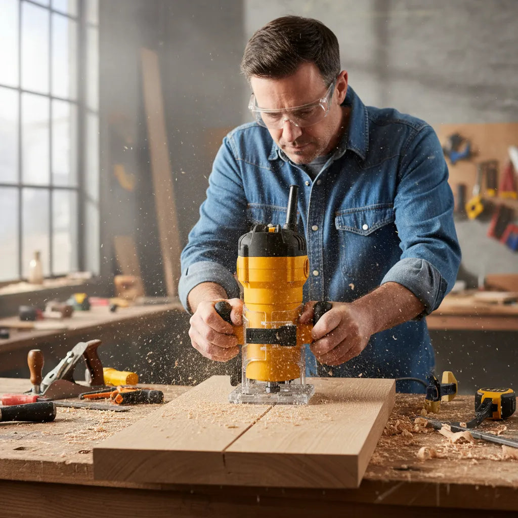 Fresadora de mano eléctrica industrial 600w/6mm- INGCO