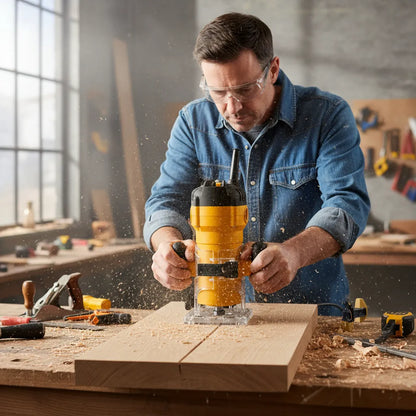 Fresadora de mano eléctrica industrial 600w/6mm- INGCO