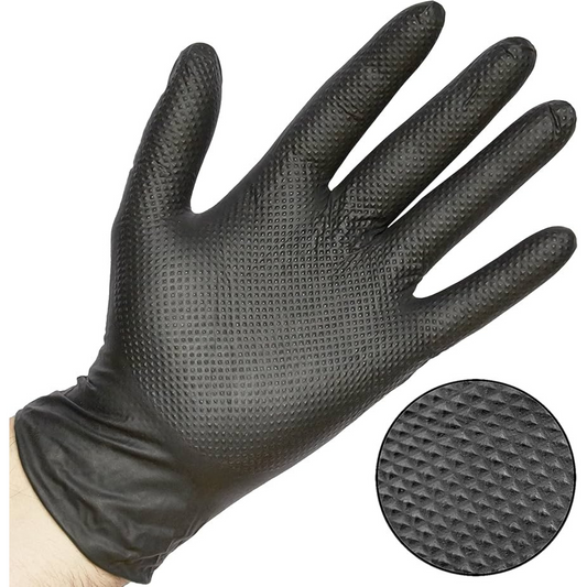 Guantes de nitrilo texturizado Negros profesional 8gr (50 UNIDADES)- TOPSAFE