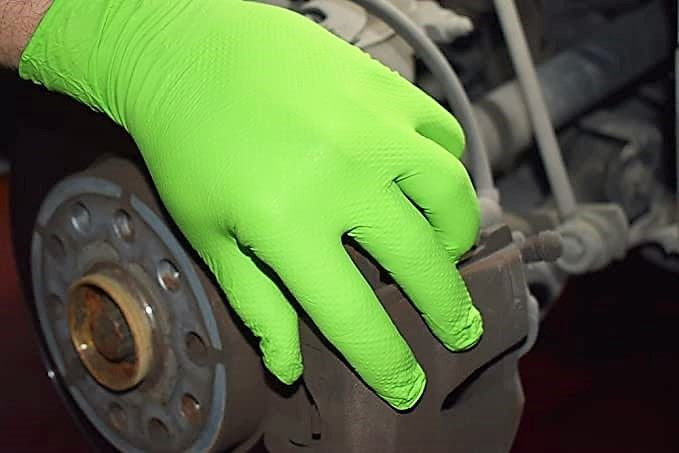 Guantes de nitrilo texturizado verde profesional 8gr (50 UNIDADES)- TOPSAFE