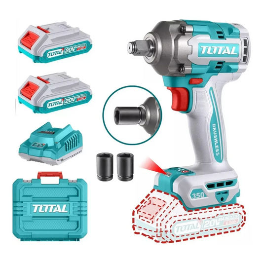 Llave de impacto inalámbrica 1/2" 20V 350NM (TIWLI2035)- TOTAL