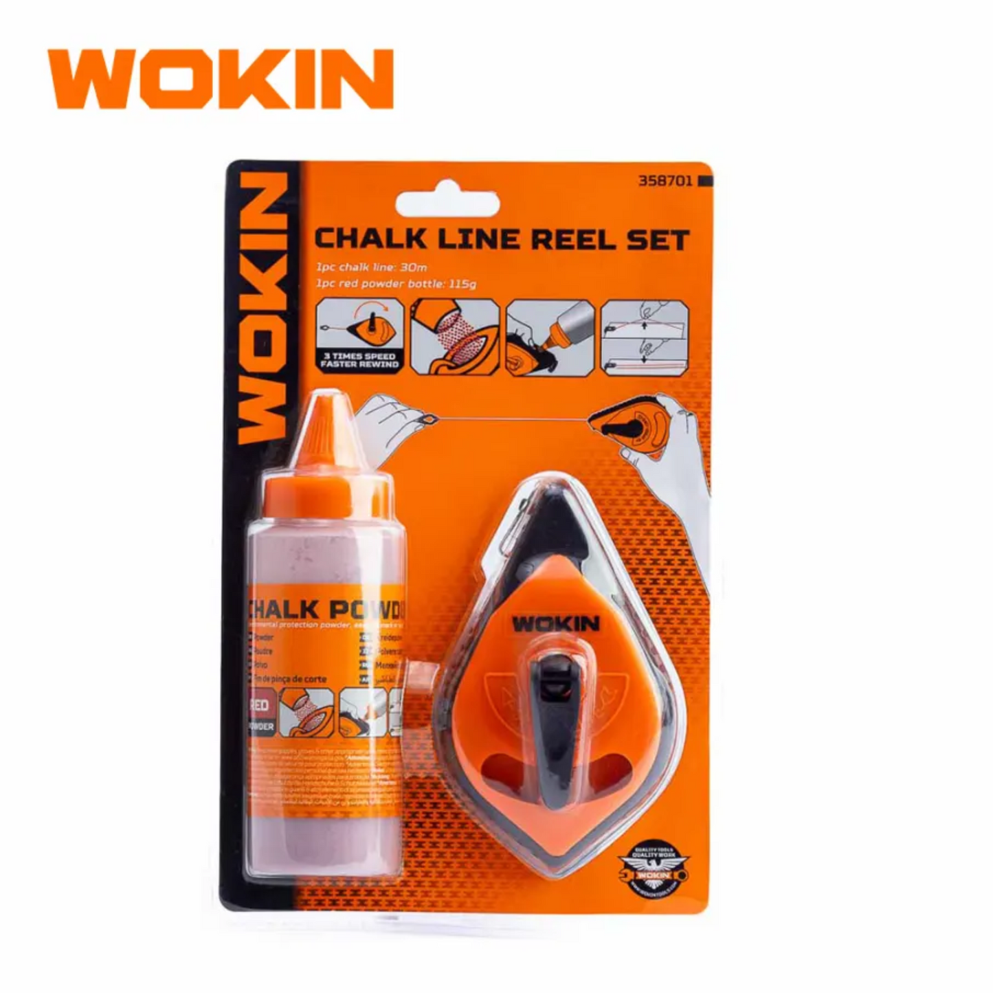 Set tizador mas tiza roja 30 metros (358701)- WOKIN