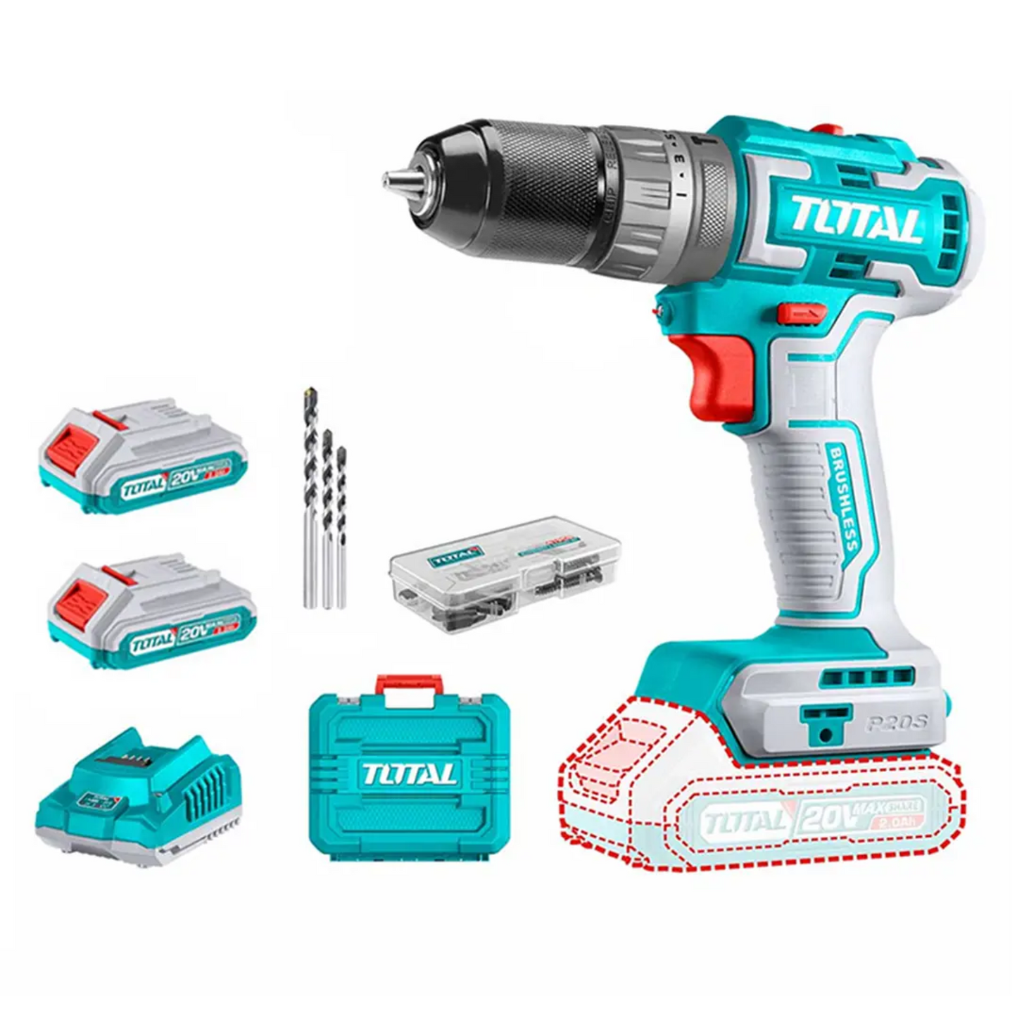 Taladro inalámbrico 10mm 20v 50nm (TDLI20508)- TOTAL