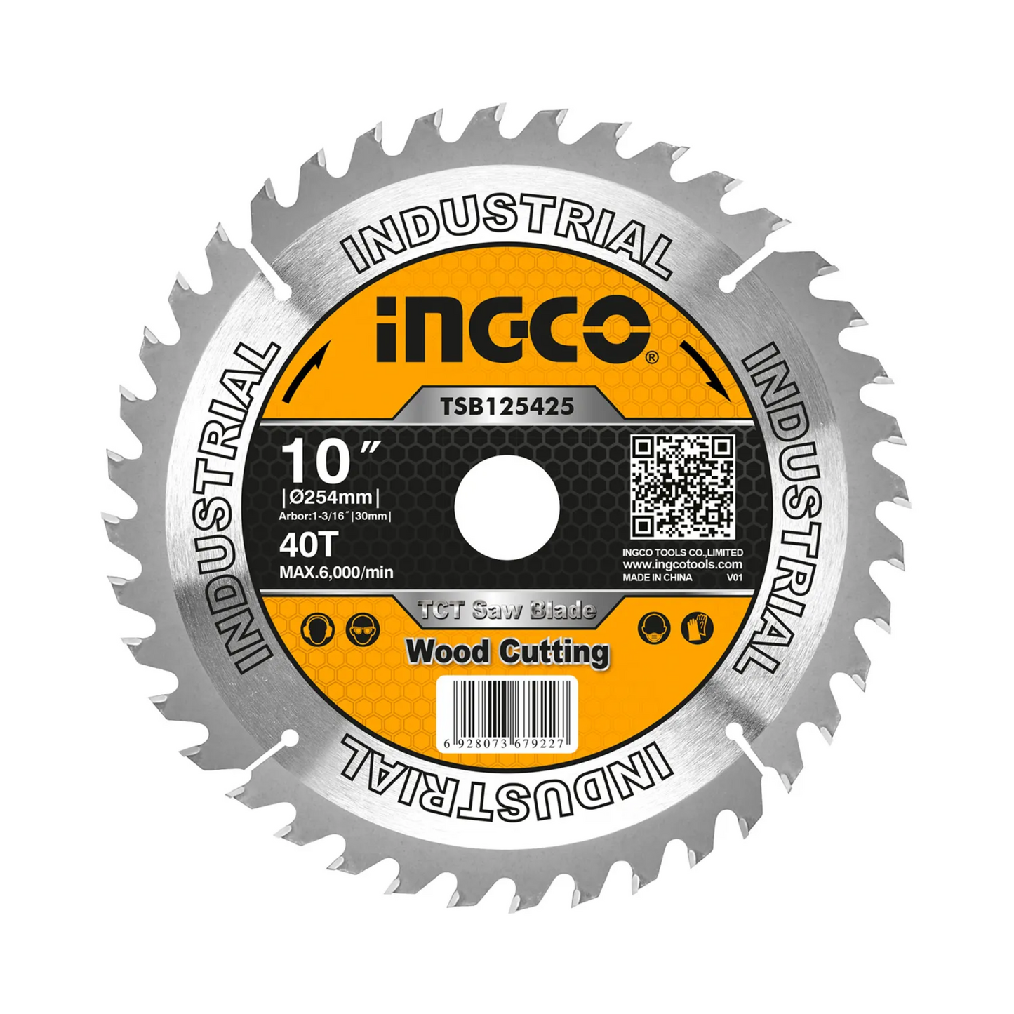 Disco de sierra circular para madera 40T 254mm 10" (TSB125425)- INGO