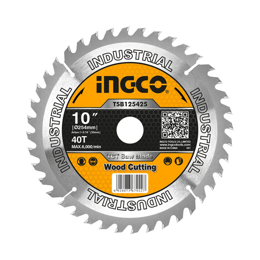 Disco de sierra circular para madera 40T 254mm 10" (TSB125425)- INGO