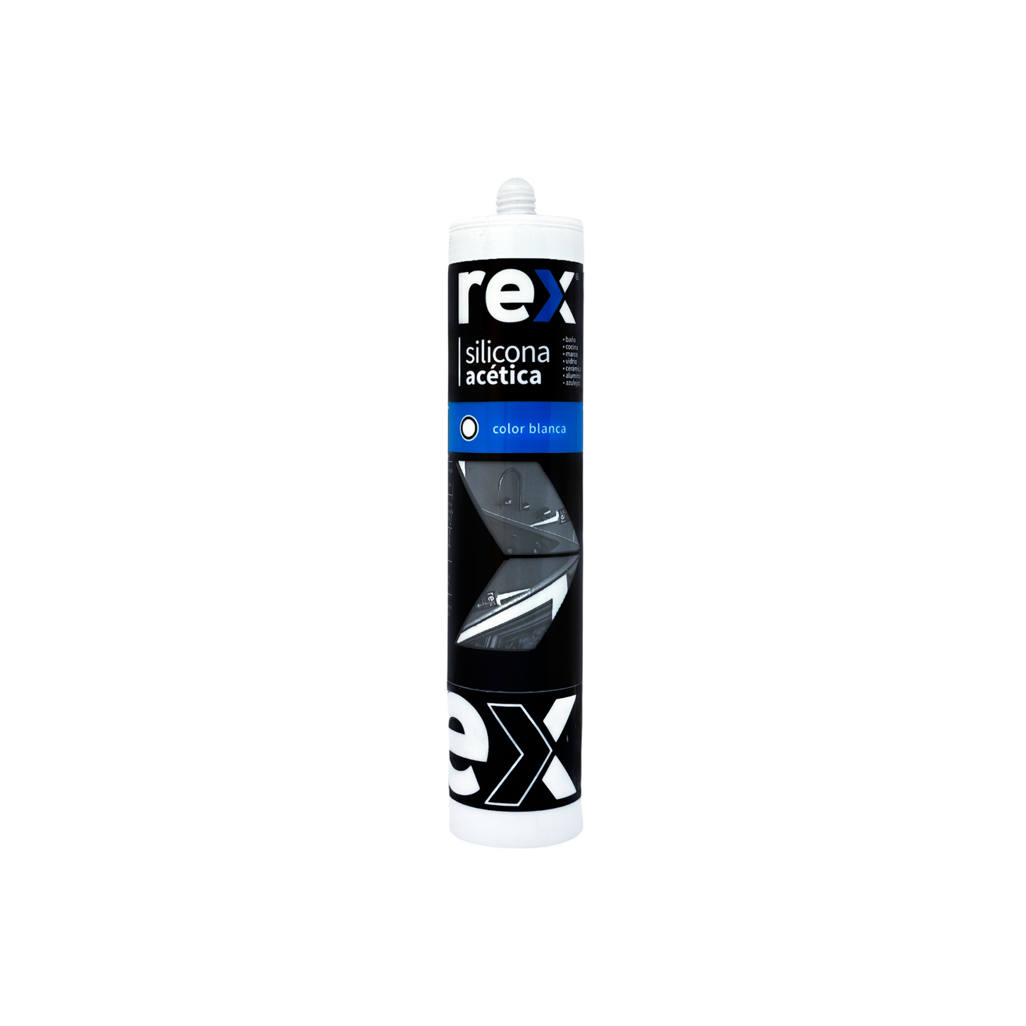Silicona Acetica blanca 300ml- REX