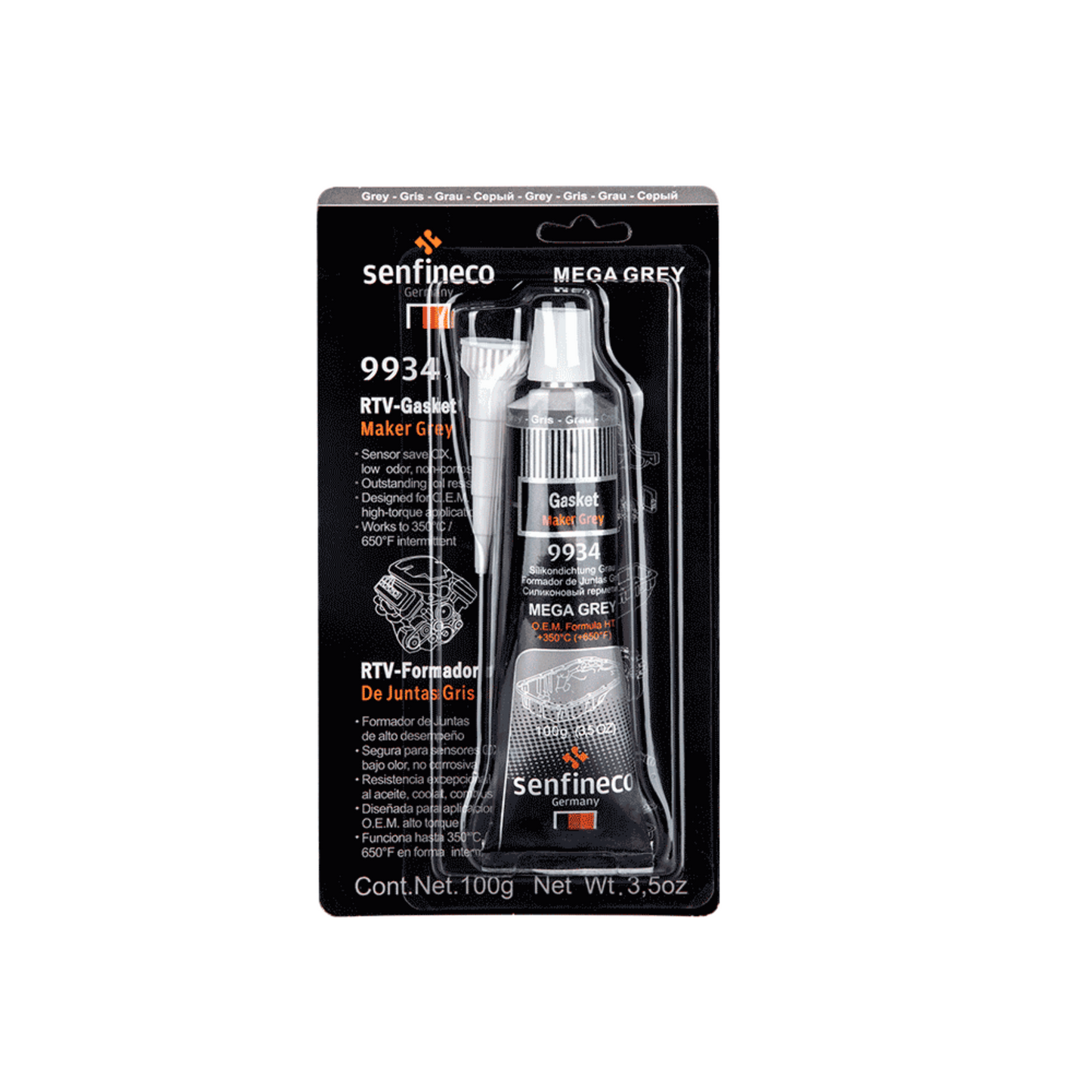 Silicona RTV Gris ultra 100 gr- SENFINECO