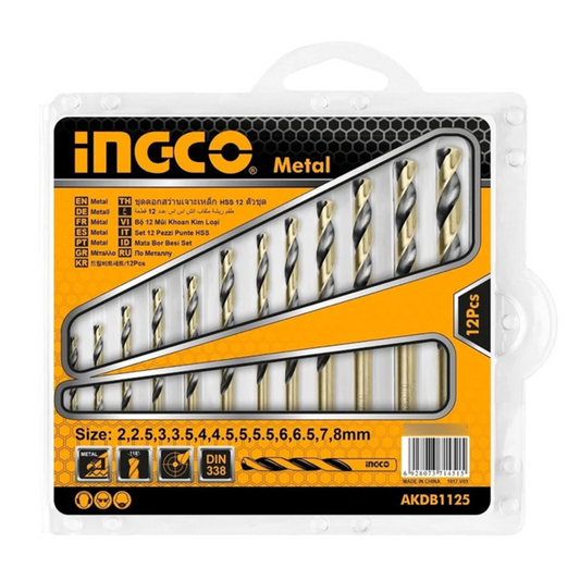 Set Brocas para metal HSS 12 piezas (2-8)- INGCO