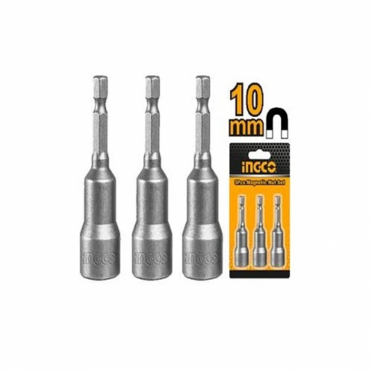 Dado hexagonal magnetico 3 Piezas 10MM-1/4"- INGCO