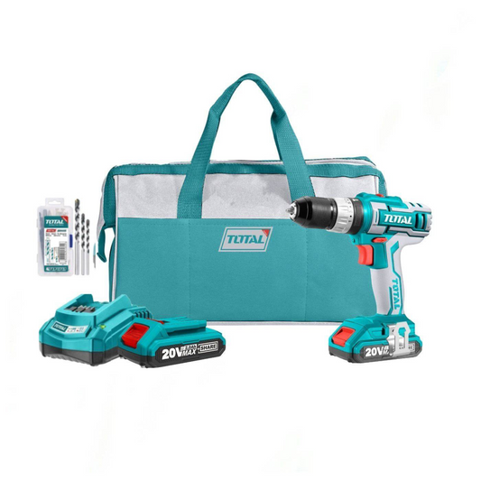 Taladro Inalámbrico 3/8 M/Metálico 10MM 20V Litio- TOTAL