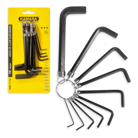 Llaves Allen Kamasa 1.5-10mm Negro Pavonado Fijas Negro KM1116